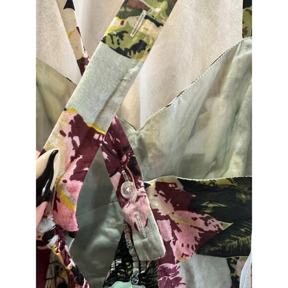 Cabi Floral Tank Top Womens Size 12 Criss Cross Back - Picture 4 of 8